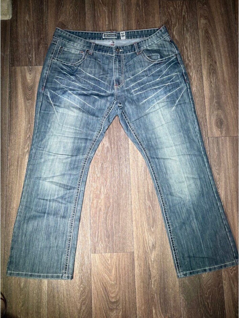 INC International Concepts Men's Jeans 40x30 Copenhagen Thick Stitch Y2K Blue